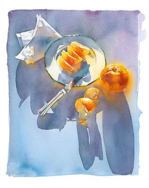 watercolor painting of fruit poster